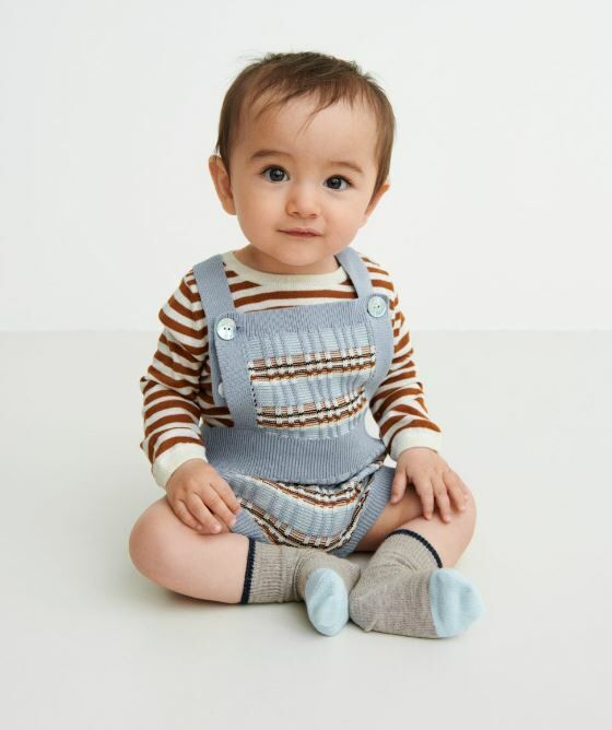 FUB 針織吊帶包屁衣 BABY OVERALL BLOOMERS-CLOUD
