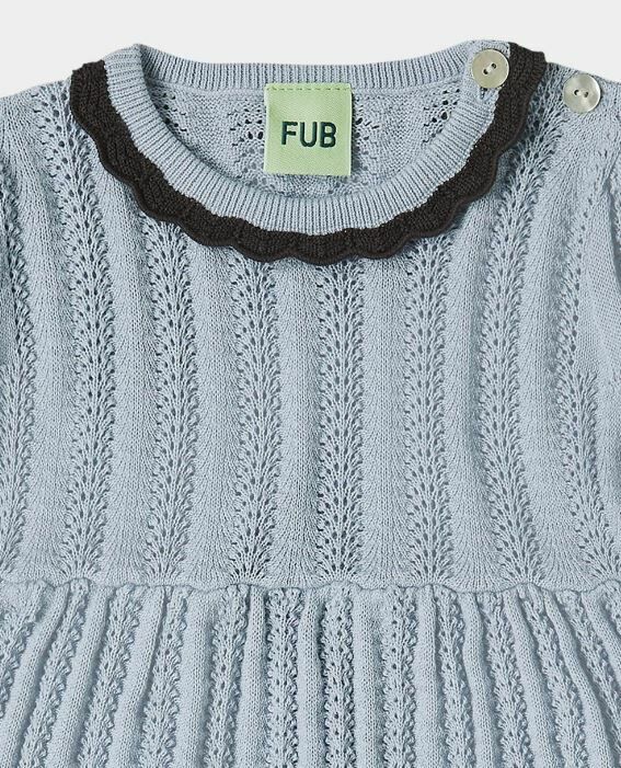 FUB 針織花紋包屁衣 BABY POINTELLE ROMPER-CLOUD