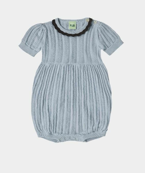 FUB 針織花紋包屁衣 BABY POINTELLE ROMPER-CLOUD