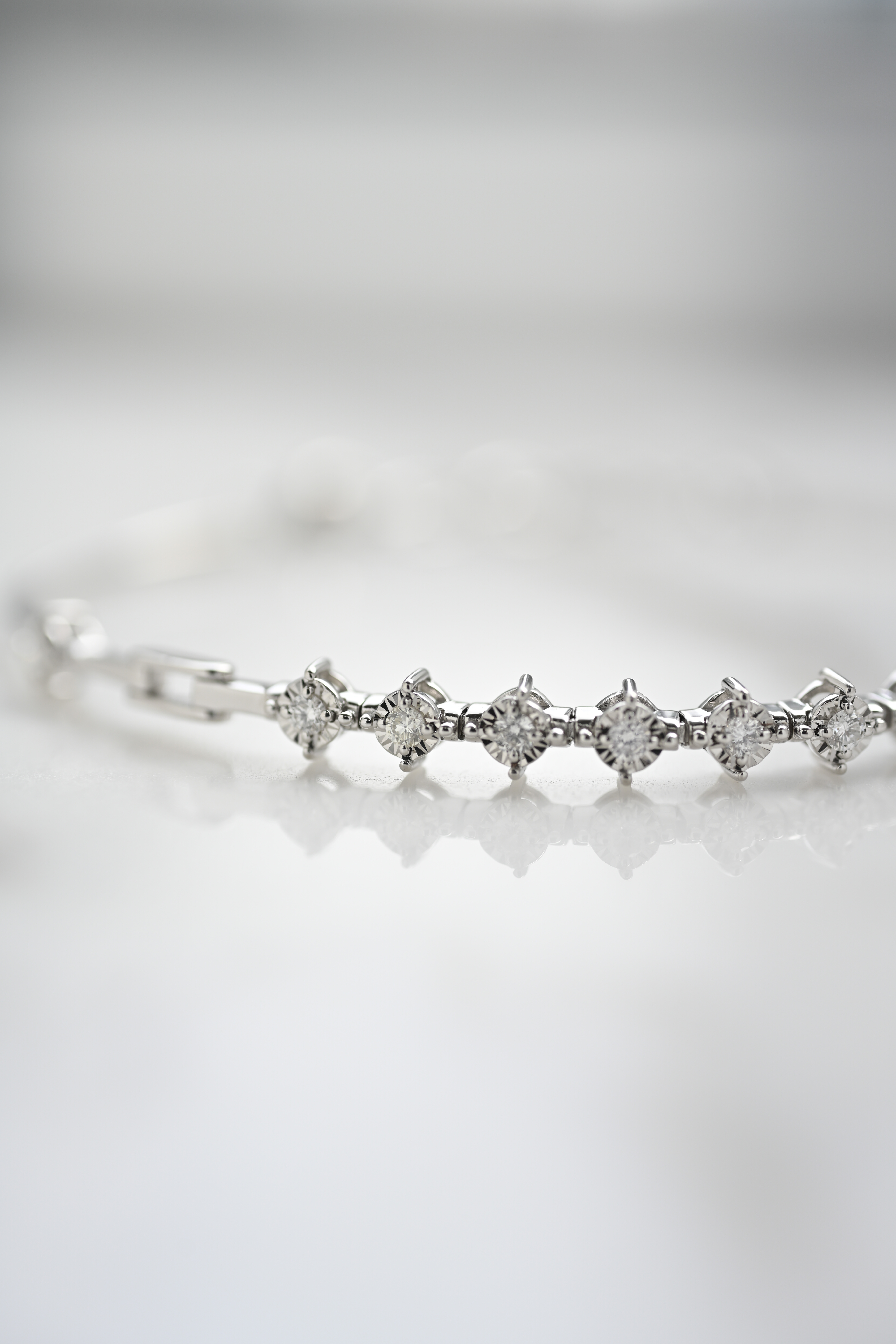 18K Half Tennis Diamond Bracelet