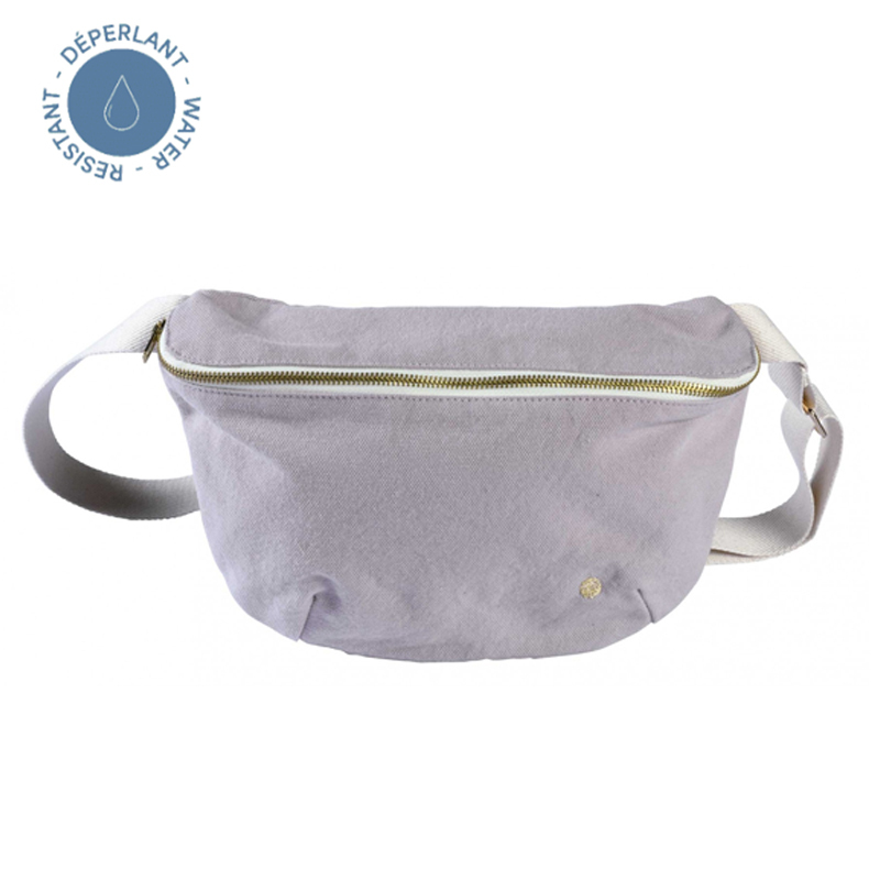 法國La cerise sur le gâteau 有機棉時尚腰包-淺灰紫