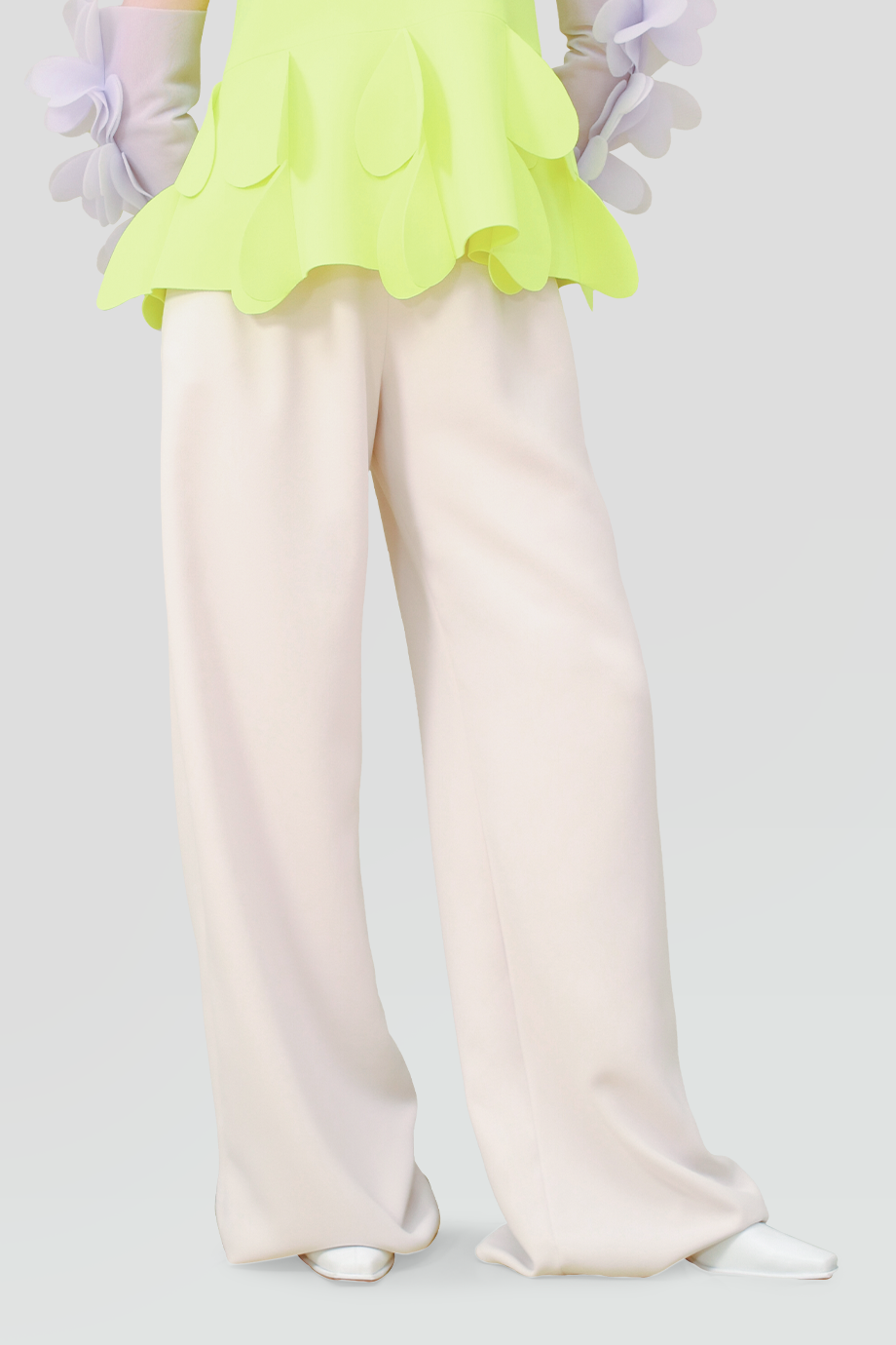 PEGGY HARTANTO｜RAKUGO 高腰波浪褲頭撞色落地褲