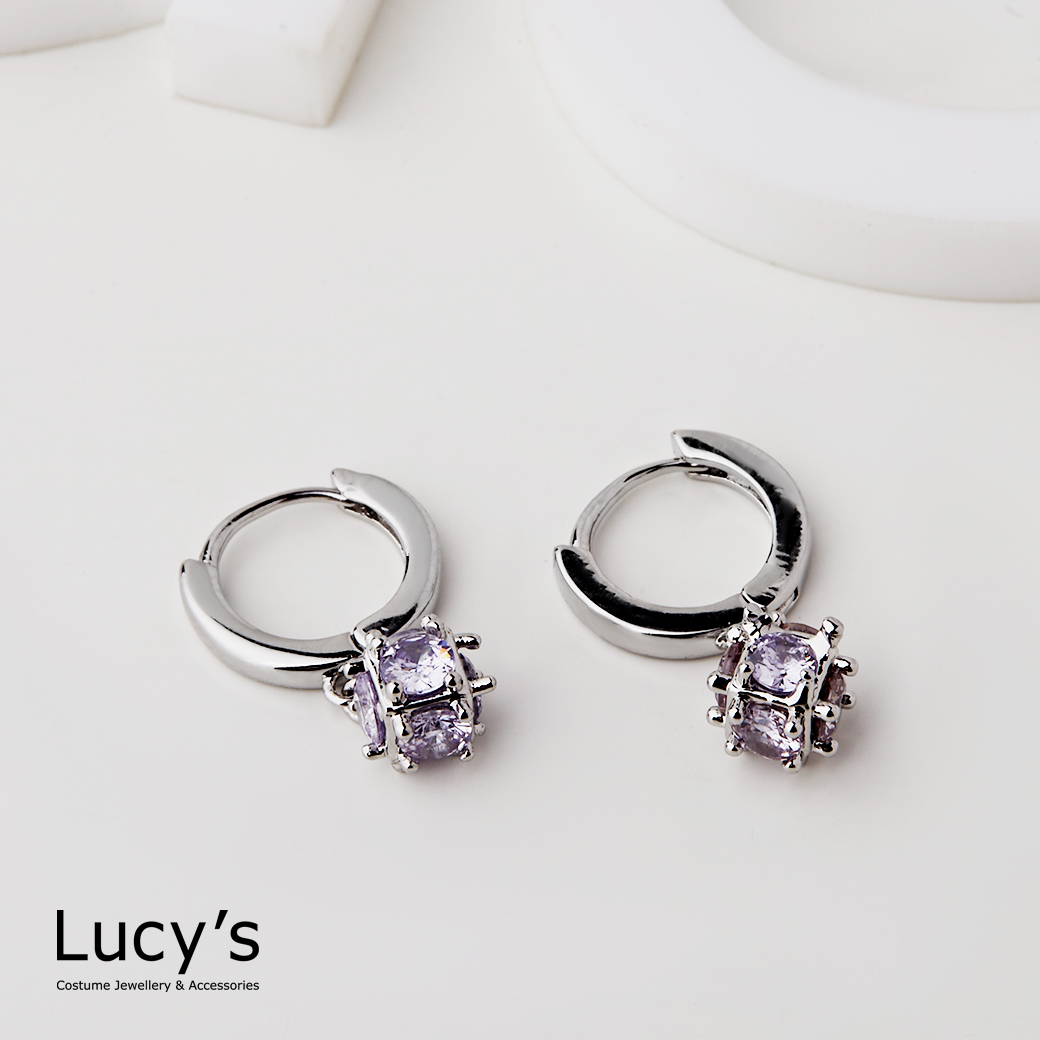 閃閃小雪球 易扣耳環 (五色) (114241/114242/114243/114383/114384)