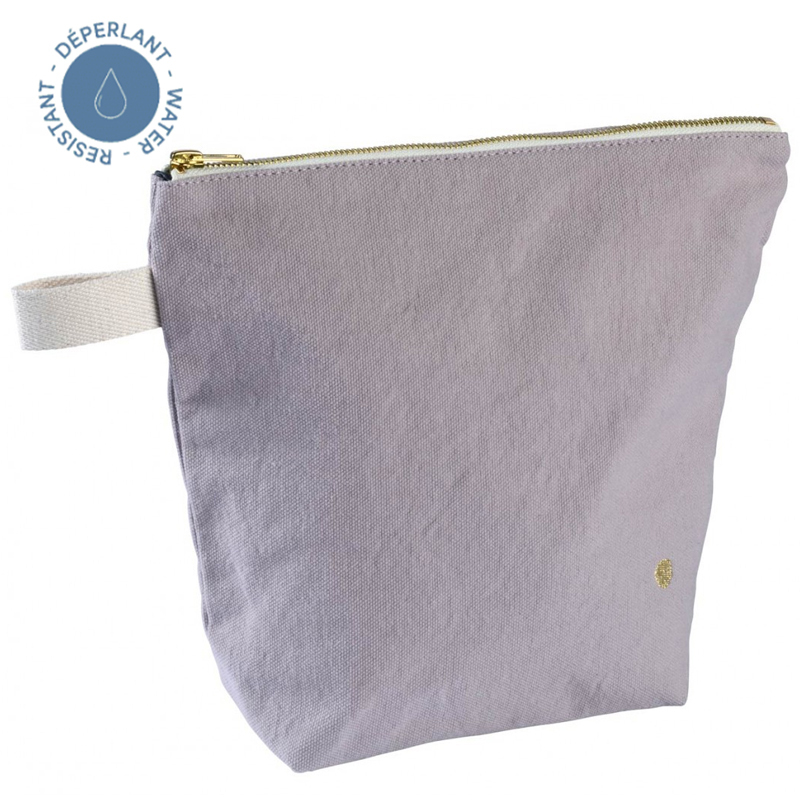 法國La cerise sur le gâteau 有機棉防水手提收納袋-淺灰紫(大)