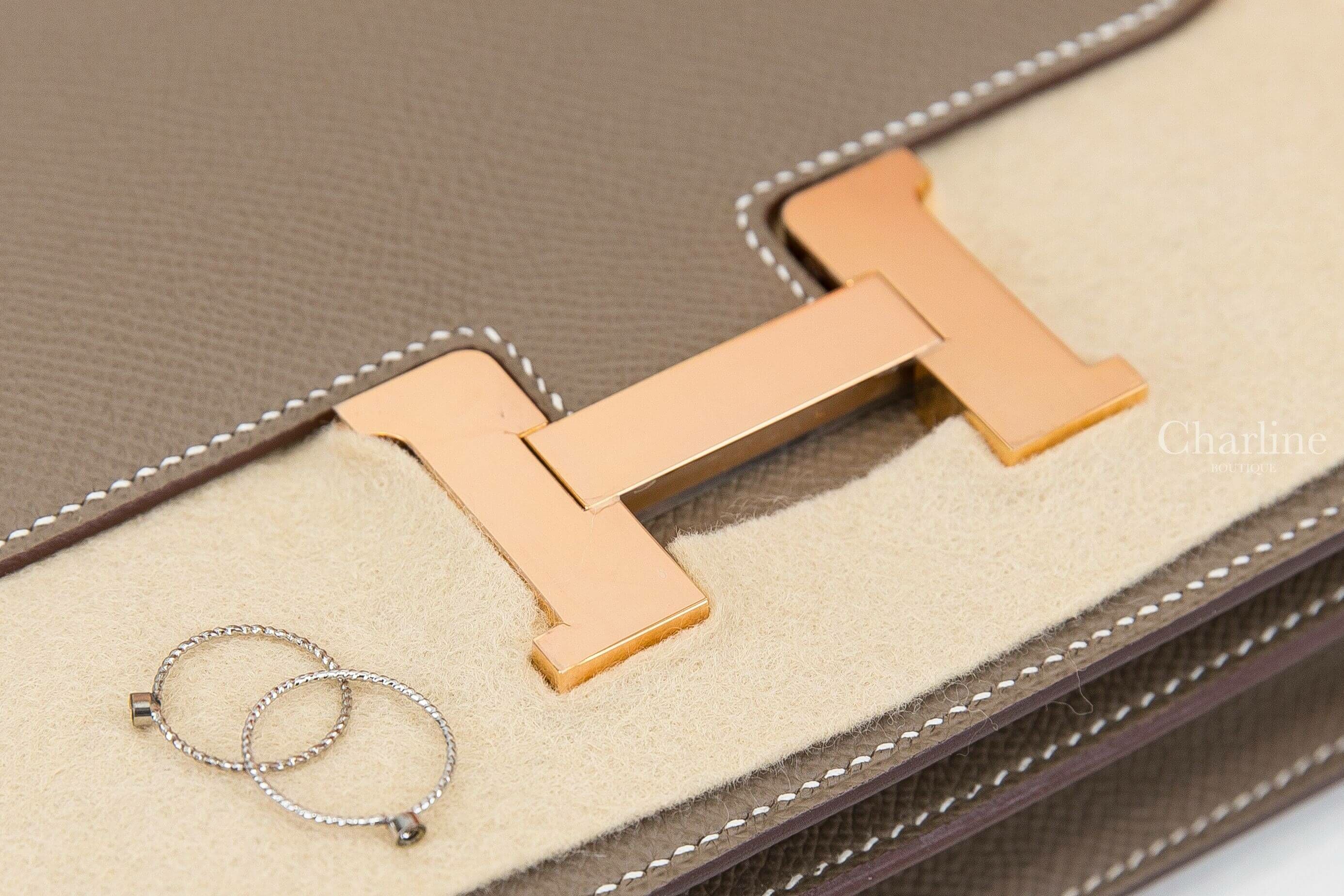 Hermès Mini Constance III 18cm 18 Etoupe Epsom 大象灰玫瑰金釦鏡面款