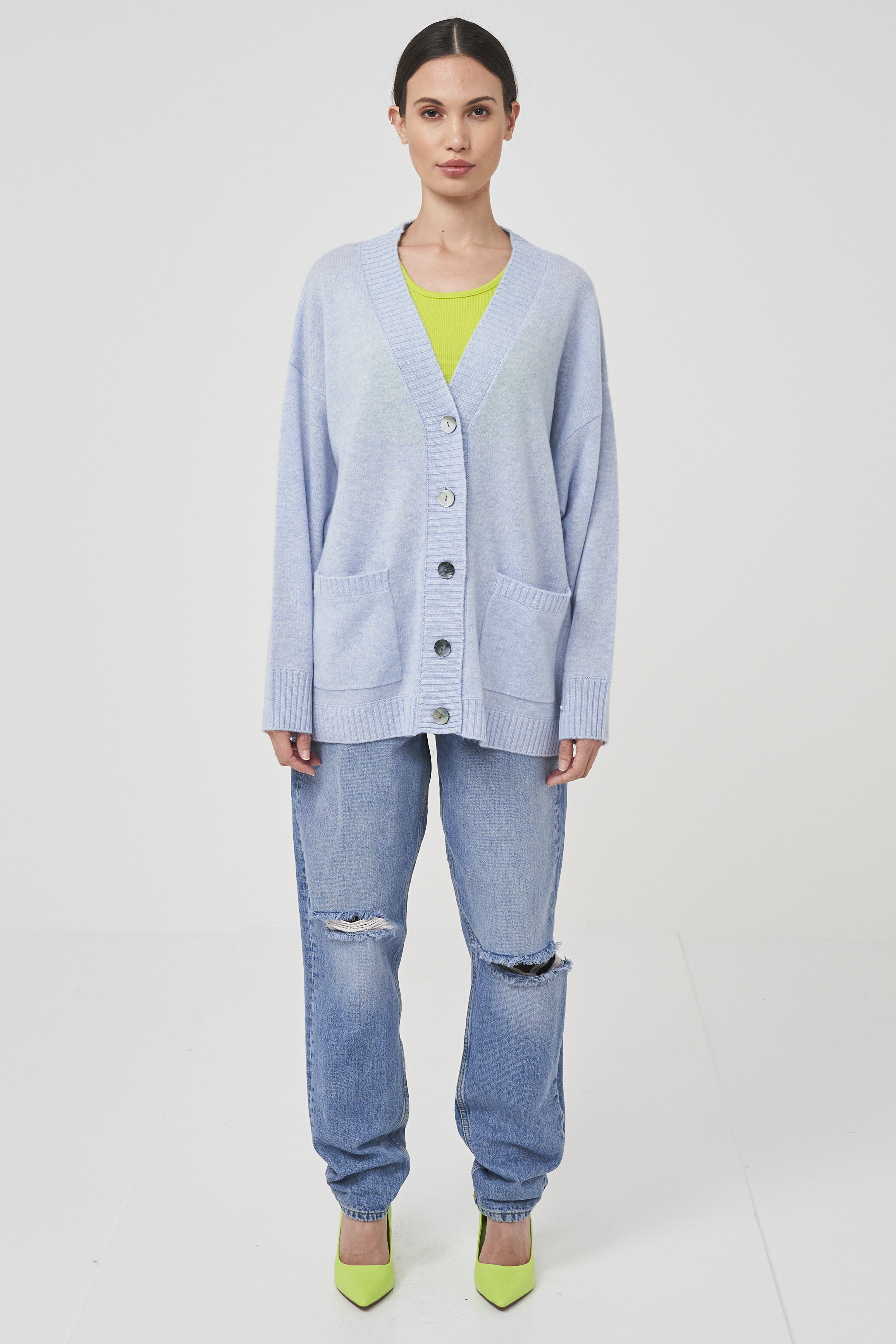 Arla Cardi 寶寶藍長版毛衣