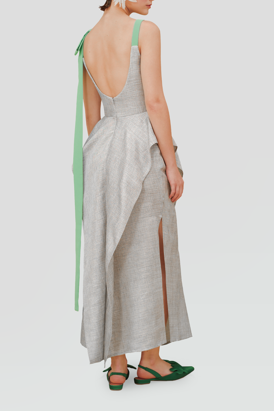 PEGGY HARTANTO｜ENICHI 撞色肩帶波浪飾邊洋裝