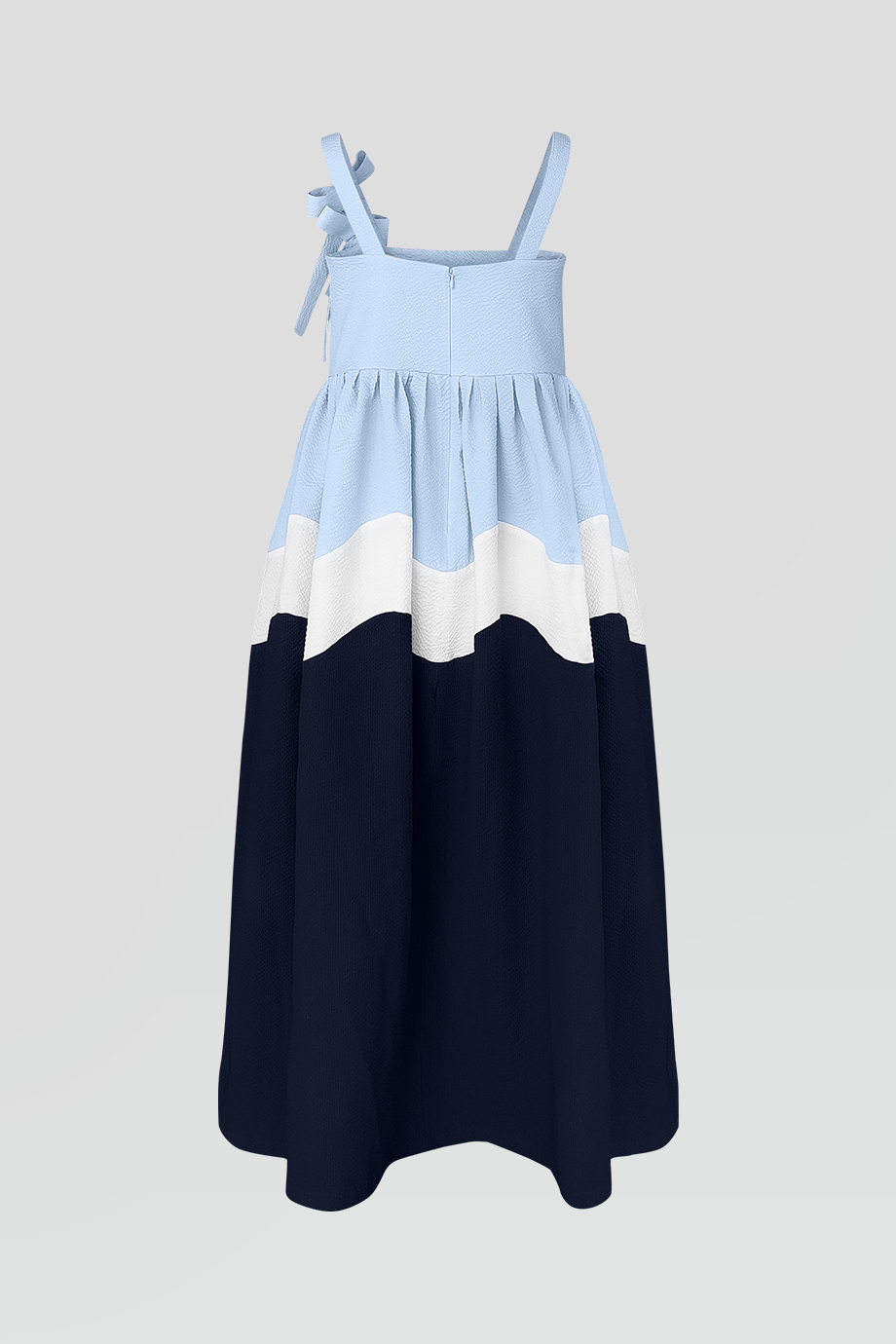 PEGGY HARTANTO｜RIKSHA 蝴蝶結肩帶撞色裙擺洋裝