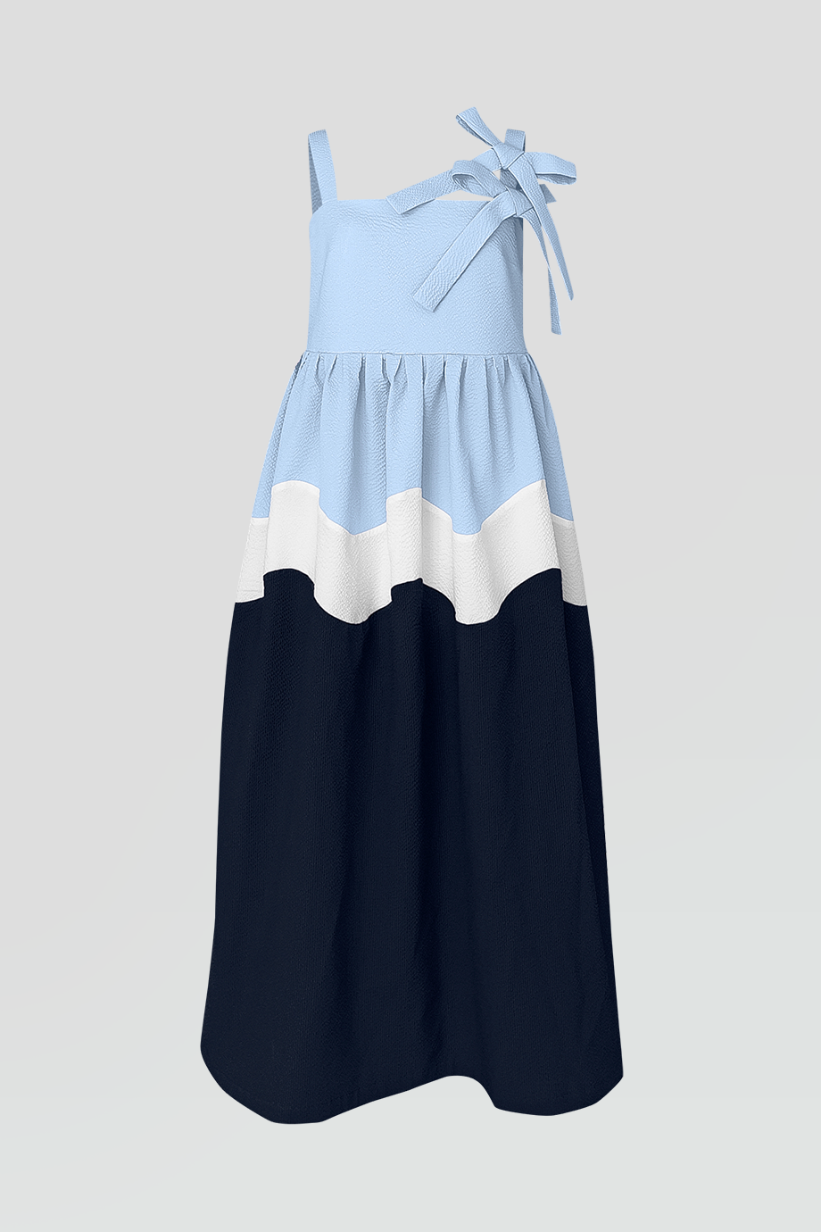 PEGGY HARTANTO｜RIKSHA 蝴蝶結肩帶撞色裙擺洋裝