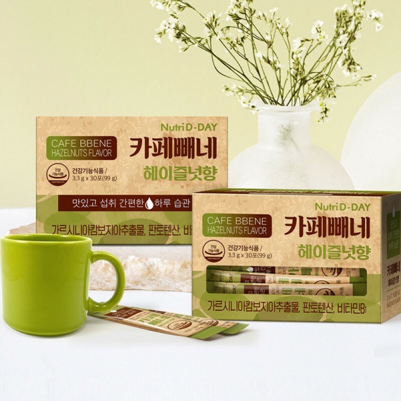Nutri D-Day Fat Burning Slimming Coffee - Hazelnuts Flavor (3.3g x 30pcs)  