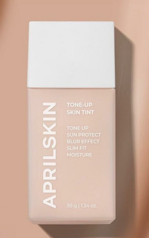 APRILSKIN 【送美妝蛋 】裸肌透亮UV素顏霜 38g SPF50+ / PA ++++Tone Up Skin Tint  8809517414070