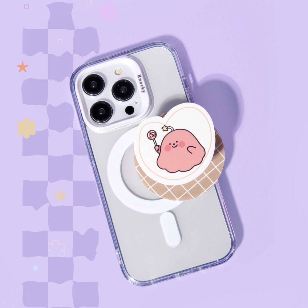 【Knocky x Qing's】『愛吃糖ㄉ外星生物』磁吸手機氣囊支架 支援MagSafe（送引磁片）