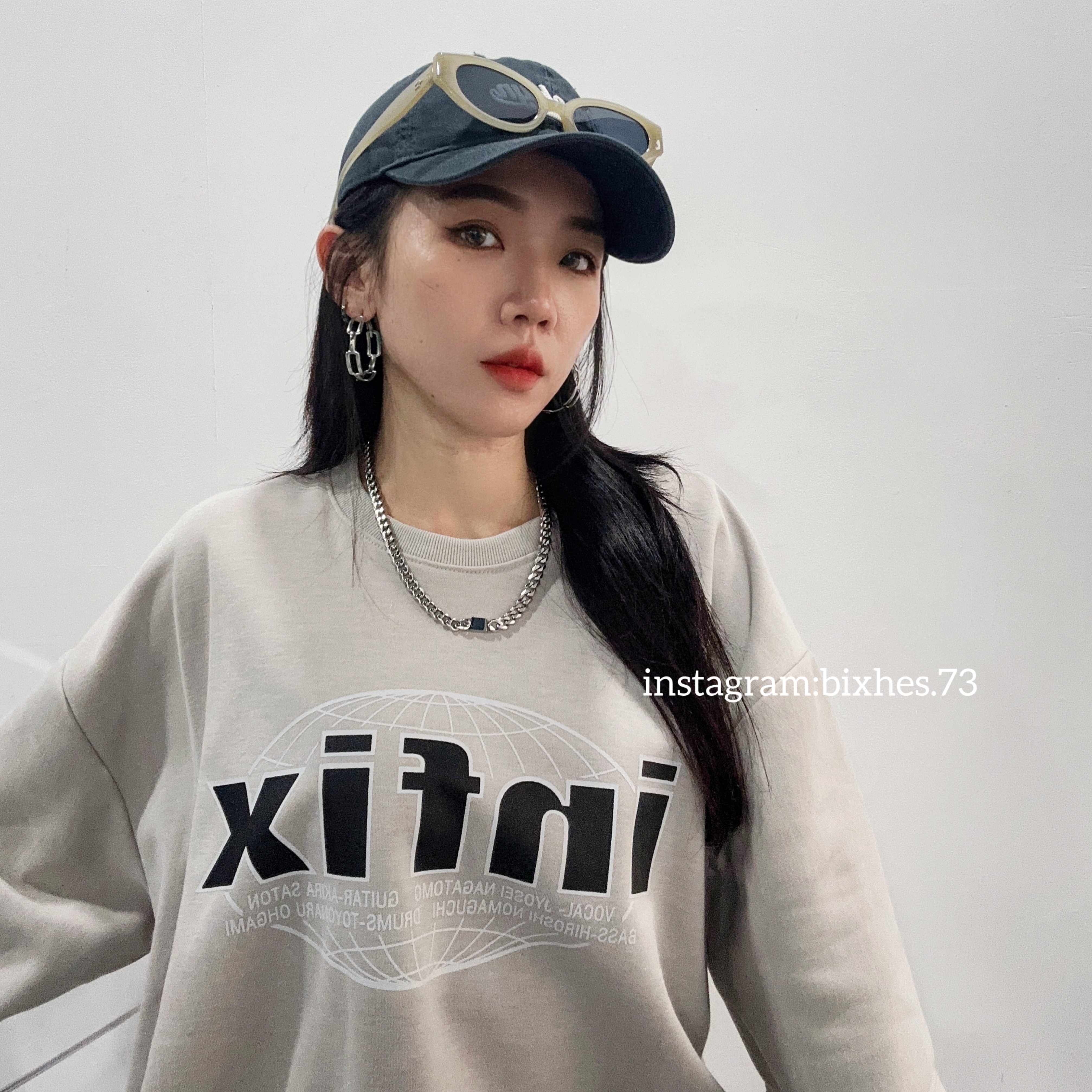 金屬銀牌古巴項鍊(K00061)