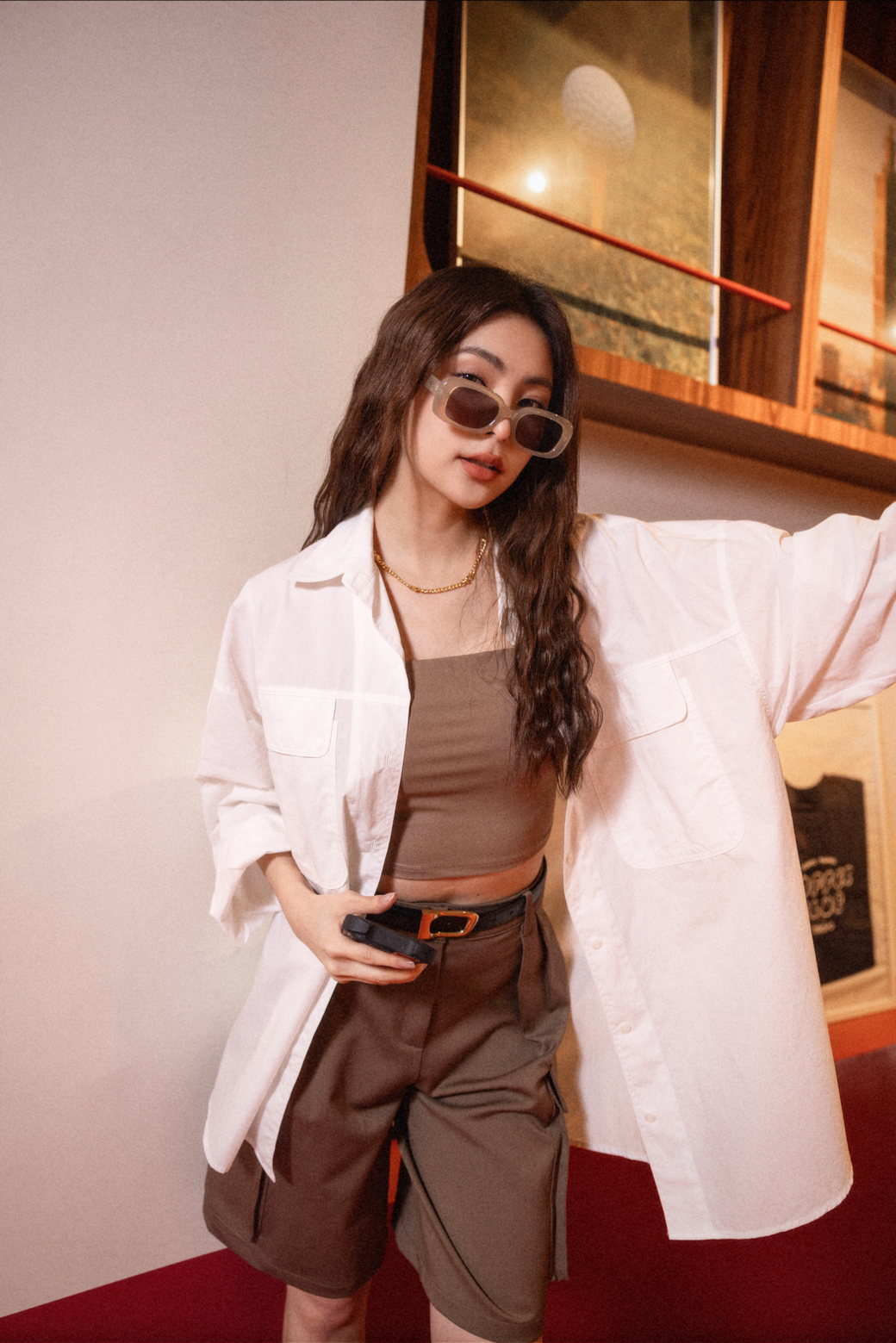 雅痞風範挺版造型襯衫（白色）