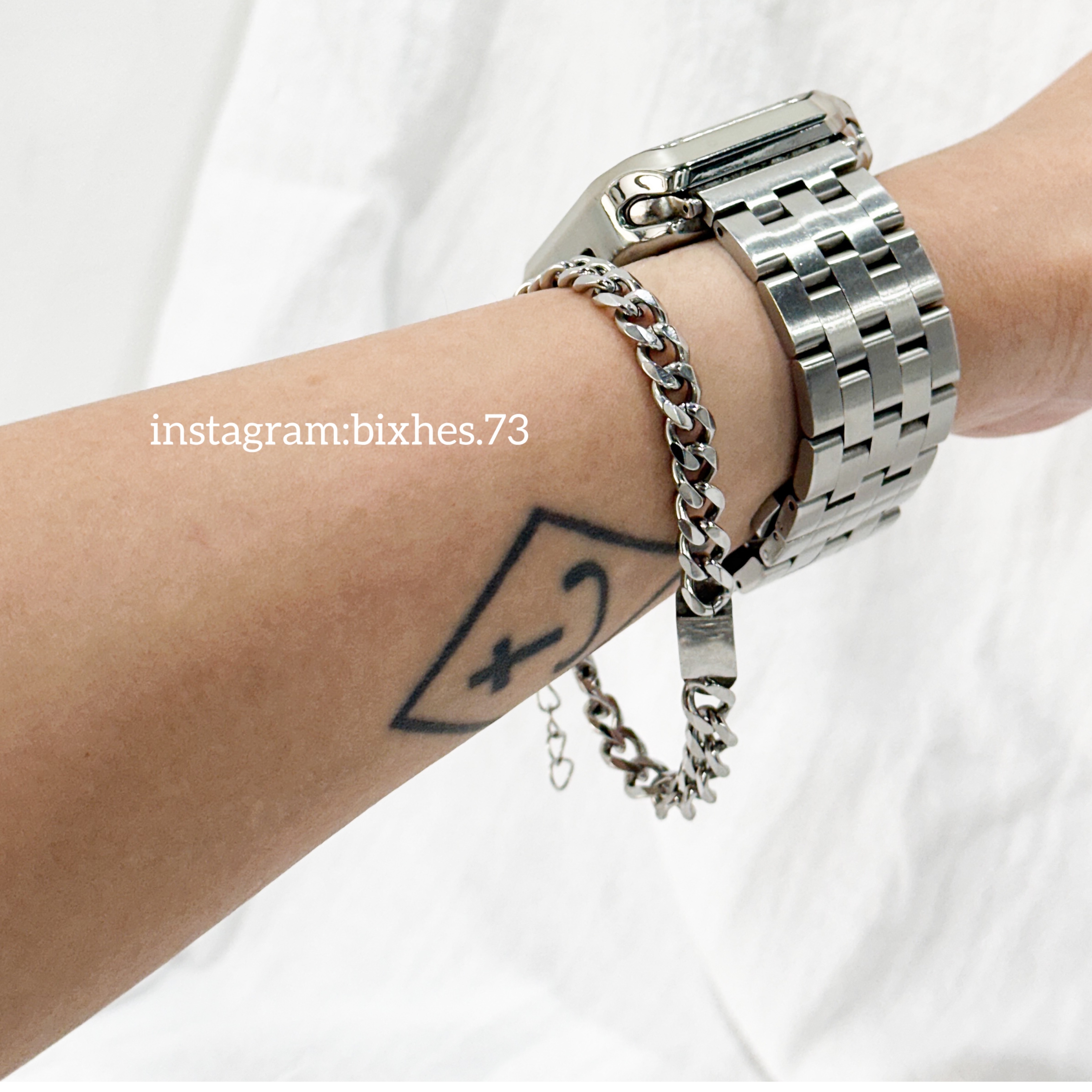 金屬銀牌手鏈(K00062)