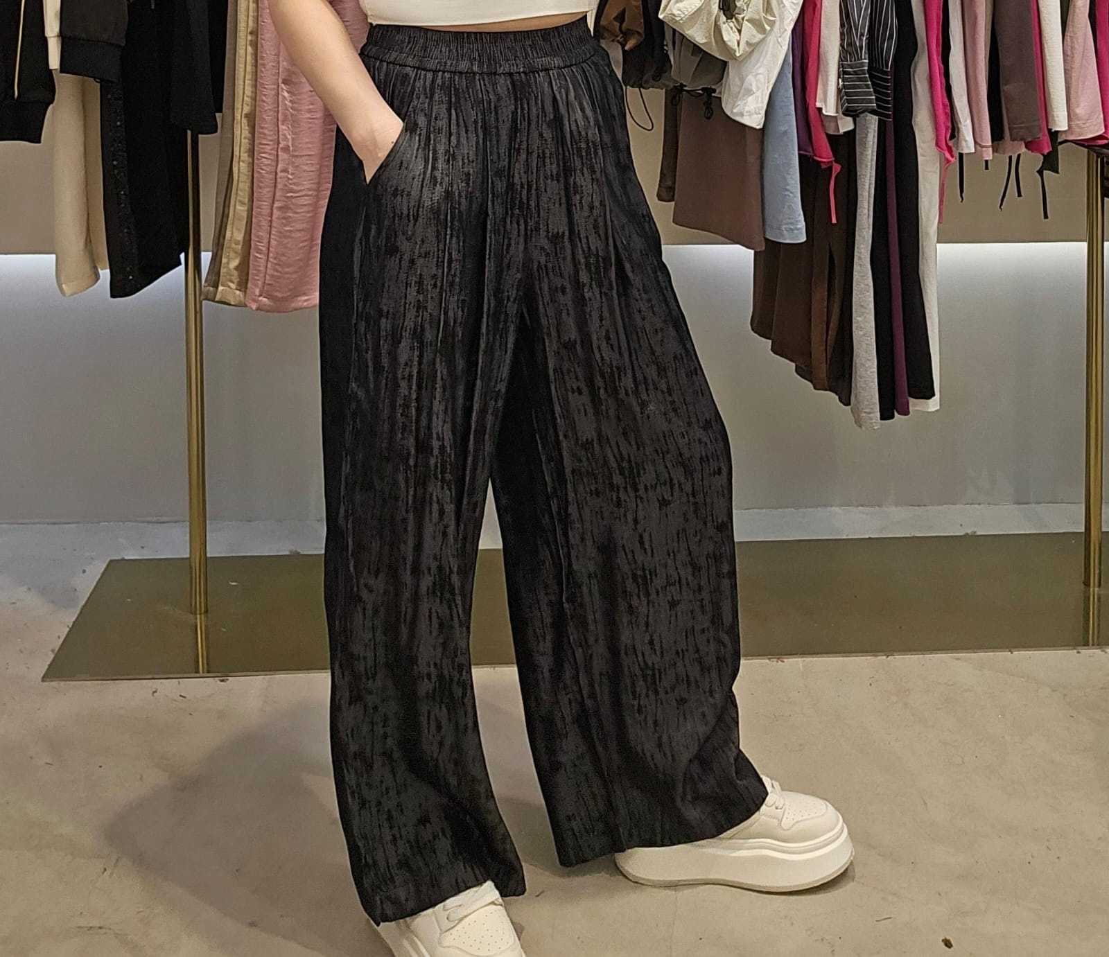 EE138复古墨水印褲