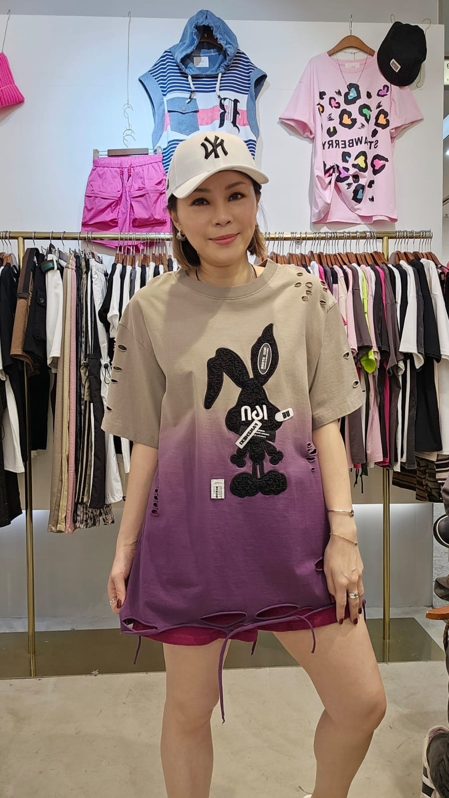 EE127拼色兔子TEE