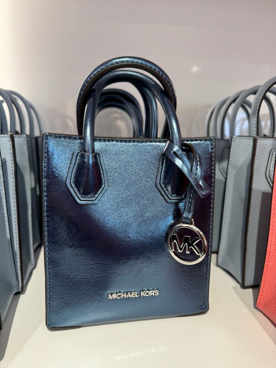 [S] MICHAEL KORS 35H3SM9COM MERCER XS NS SHOPPER CROSSBODY LEATHER,TEAL, 196237281661 (SMK861)