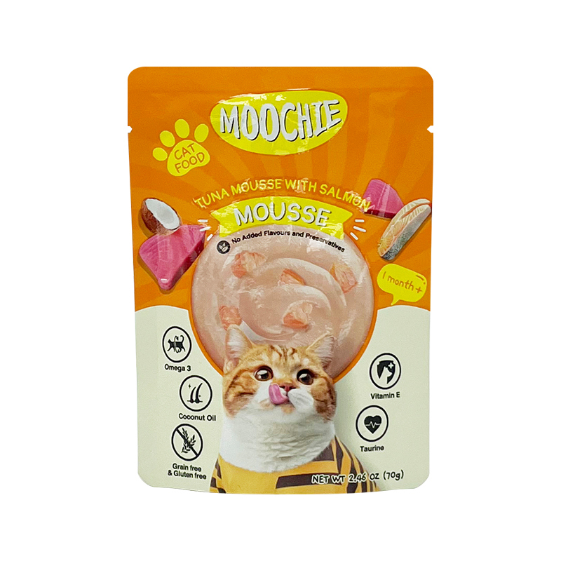 泰國Moochie 貓 海鮮系列 吞拿魚三文魚肉醬 70g【原盒12包】