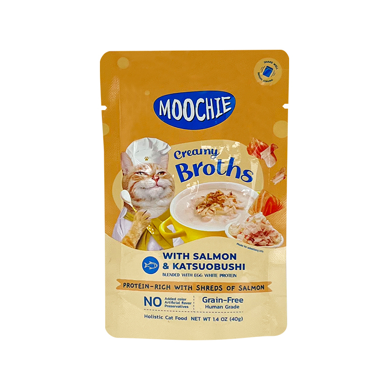 泰國Moochie 貓 濃湯系列 三文魚+鰹魚乾 40g【原盒16包】
