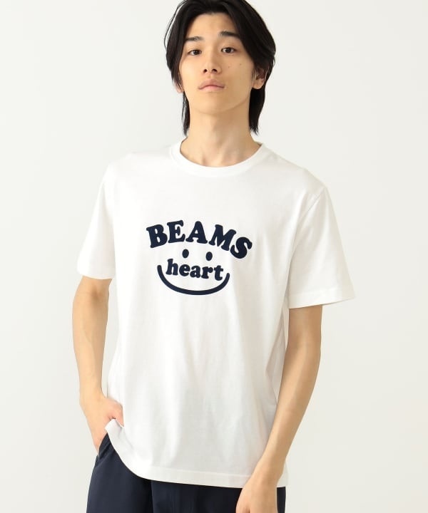 BEAMS HEART / Smile logo T-shirt