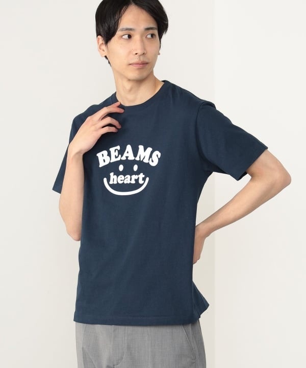 BEAMS HEART / Smile logo T-shirt