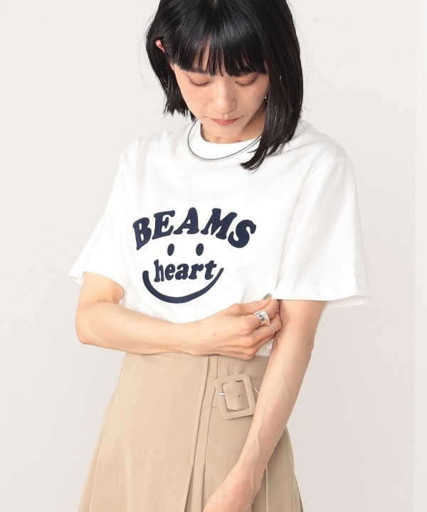 BEAMS HEART / Smile logo T-shirt