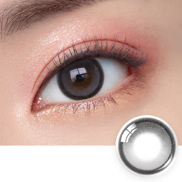 [月拋] OLENS Big Glowy Natural 1 month Gray 月拋彩妝隱形眼鏡｜每盒2片