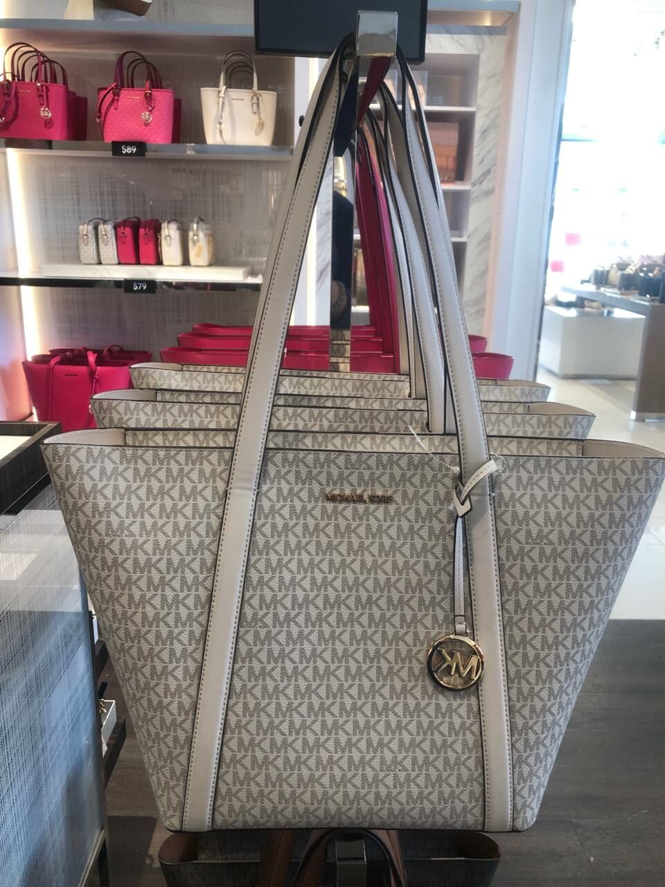 [S] MICHAEL KORS 35R4G0T3B PRATT LG TZ TOTE,LT CREAM MULTI, 196237499950 (SMK868)