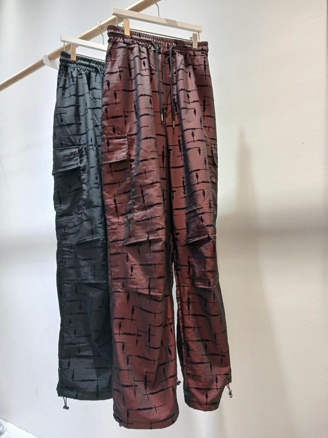 花紋可束腳工裝鬆身褲 Crunky_youth-042P