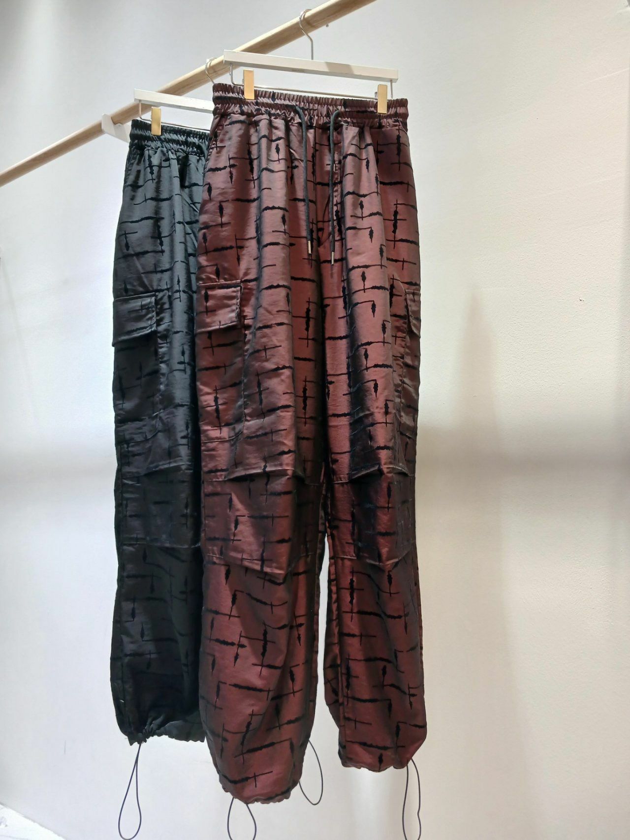 花紋可束腳工裝鬆身褲 Crunky_youth-042P