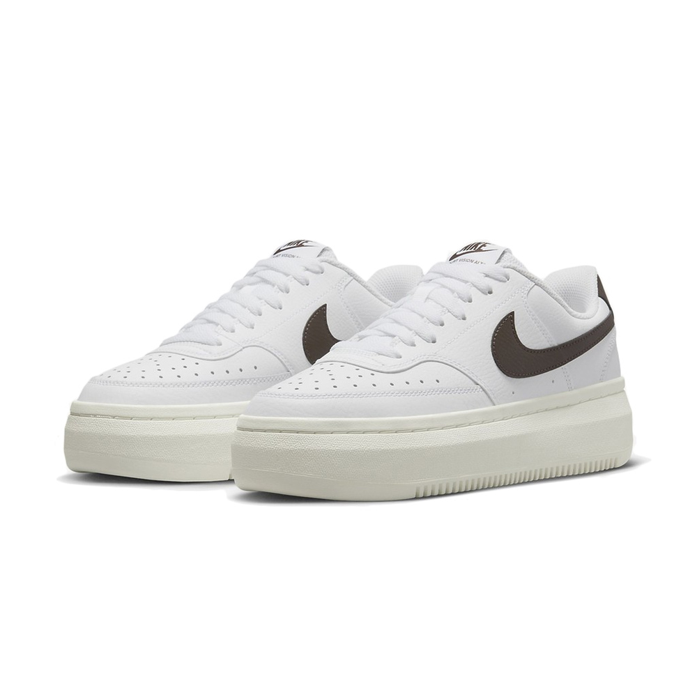 W Nike Court Vision Alta LTR 白底 咖啡棕 DM0113-103