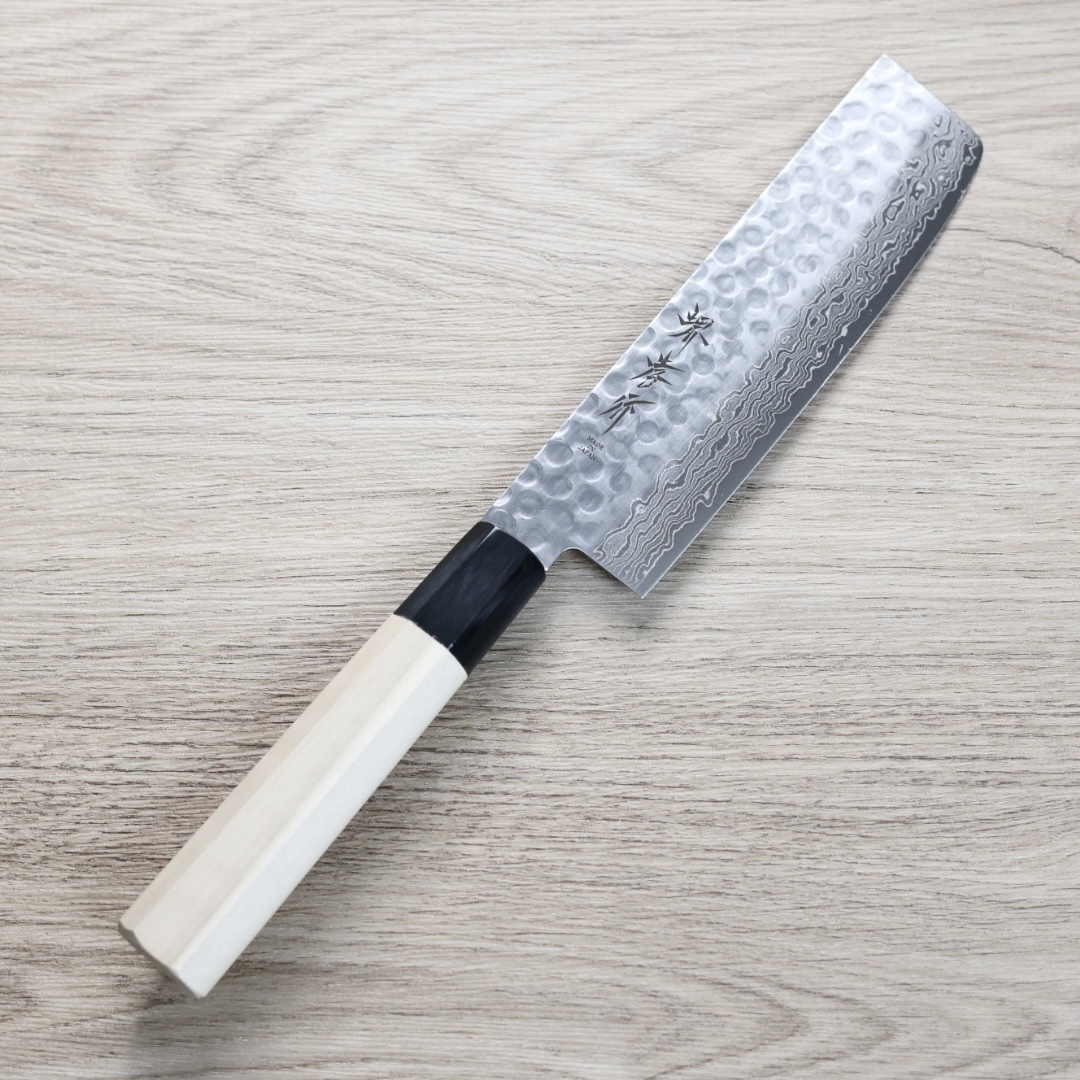 堺孝行 和菜切 160mm AUS10鋼 45層鎚目大馬士革