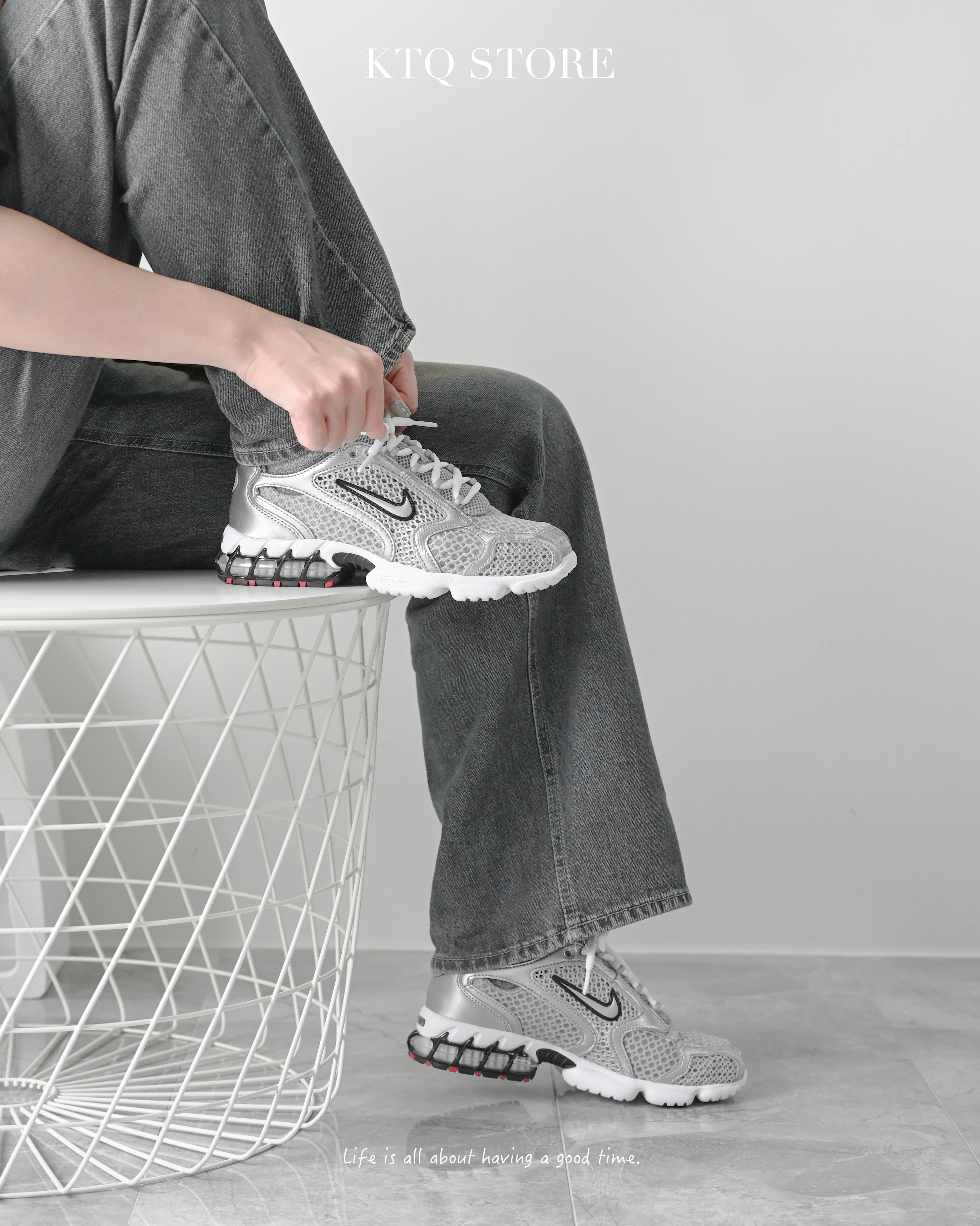 KTQ STORE ‧Nike Air Zoom Spiridon Cage 2 "Metallic Silver" 金屬銀 CJ1288-001
