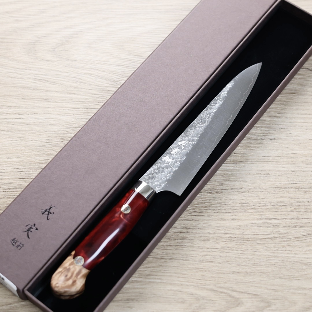 加藤義實 水波 蔬果刀 150mm SG2粉末HSS鋼 壓克力柄