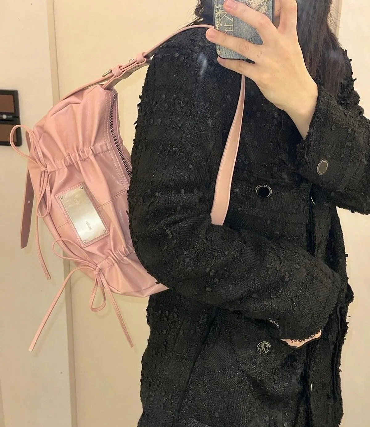 人氣MATIN KIM HALF SHIRRING RIBBON ROUND BAG ( 3 Colours