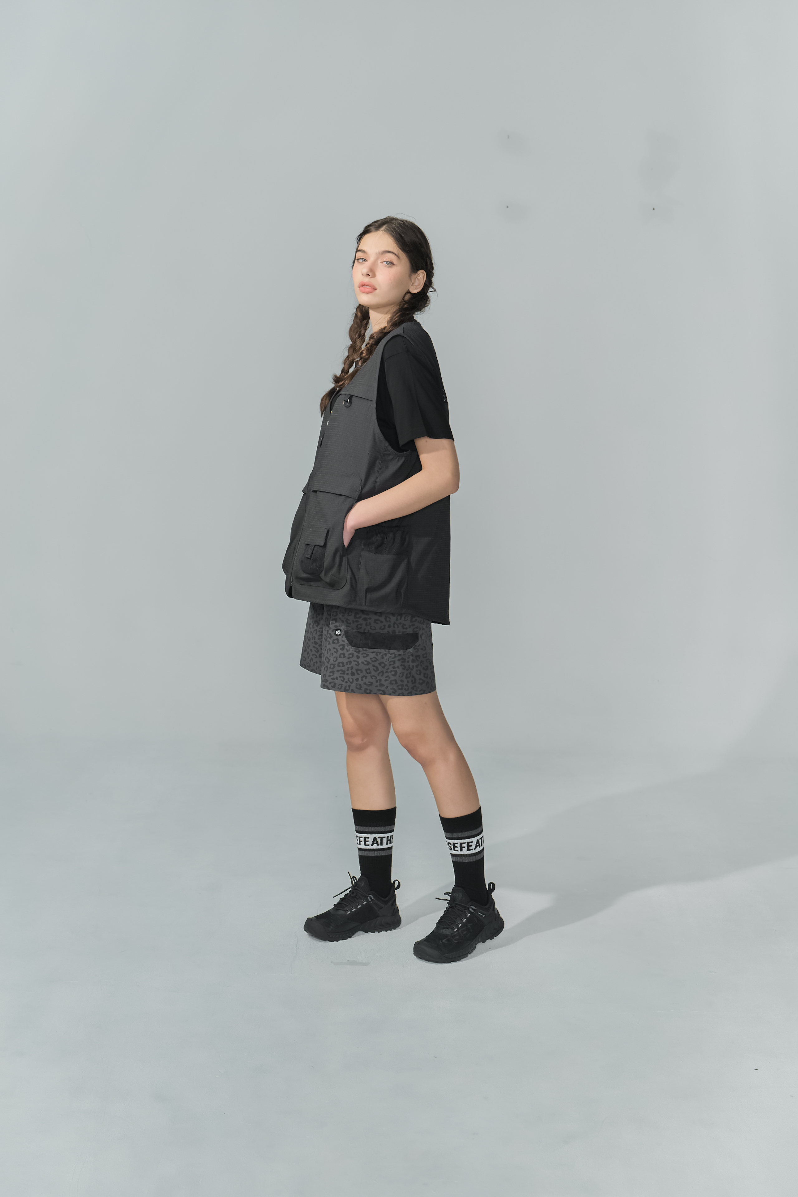 中性款豹紋印花工裝短褲_White Rock Shorts Leopard