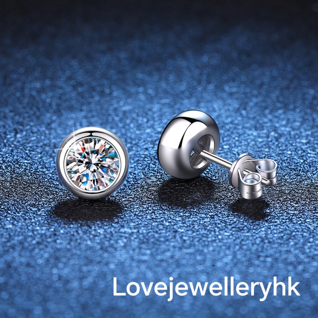 泡泡莫桑鑽耳環       E1C009