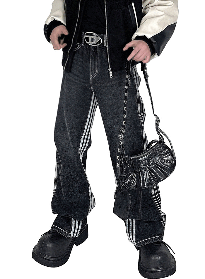 內縫線條牛仔褲