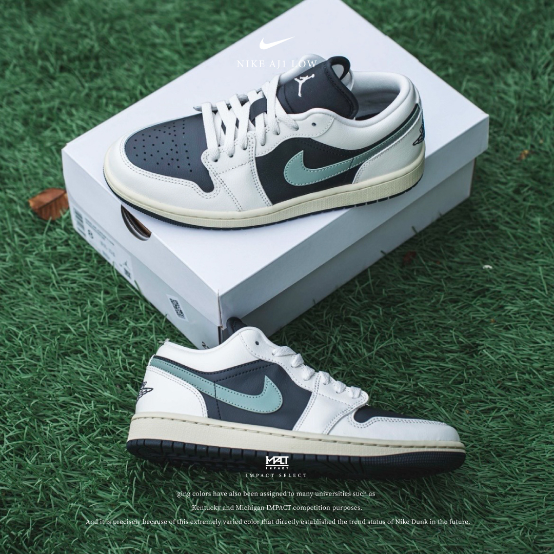 Nike AJ1 Low WMS 小綠倒勾 橄欖綠倒勾配色 Jade Smoke DC0774-001