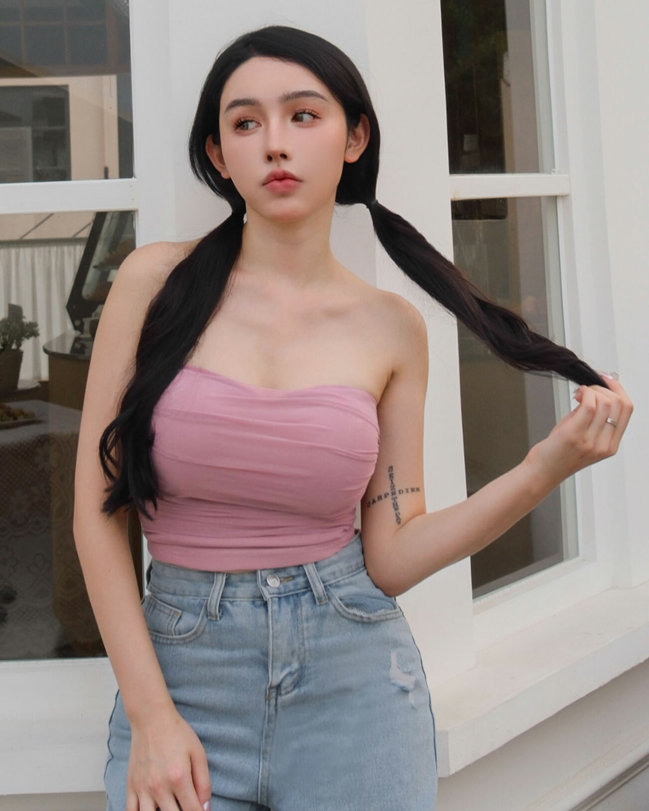 訂製-抓皺網紗桃心馬甲