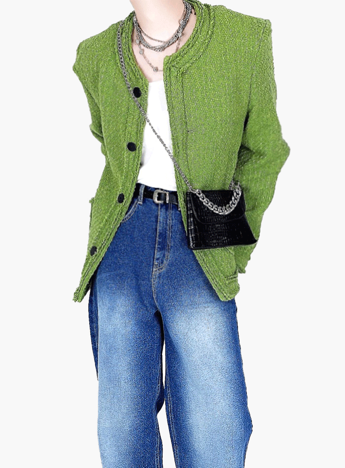 羊毛粗花呢小香夾克外套