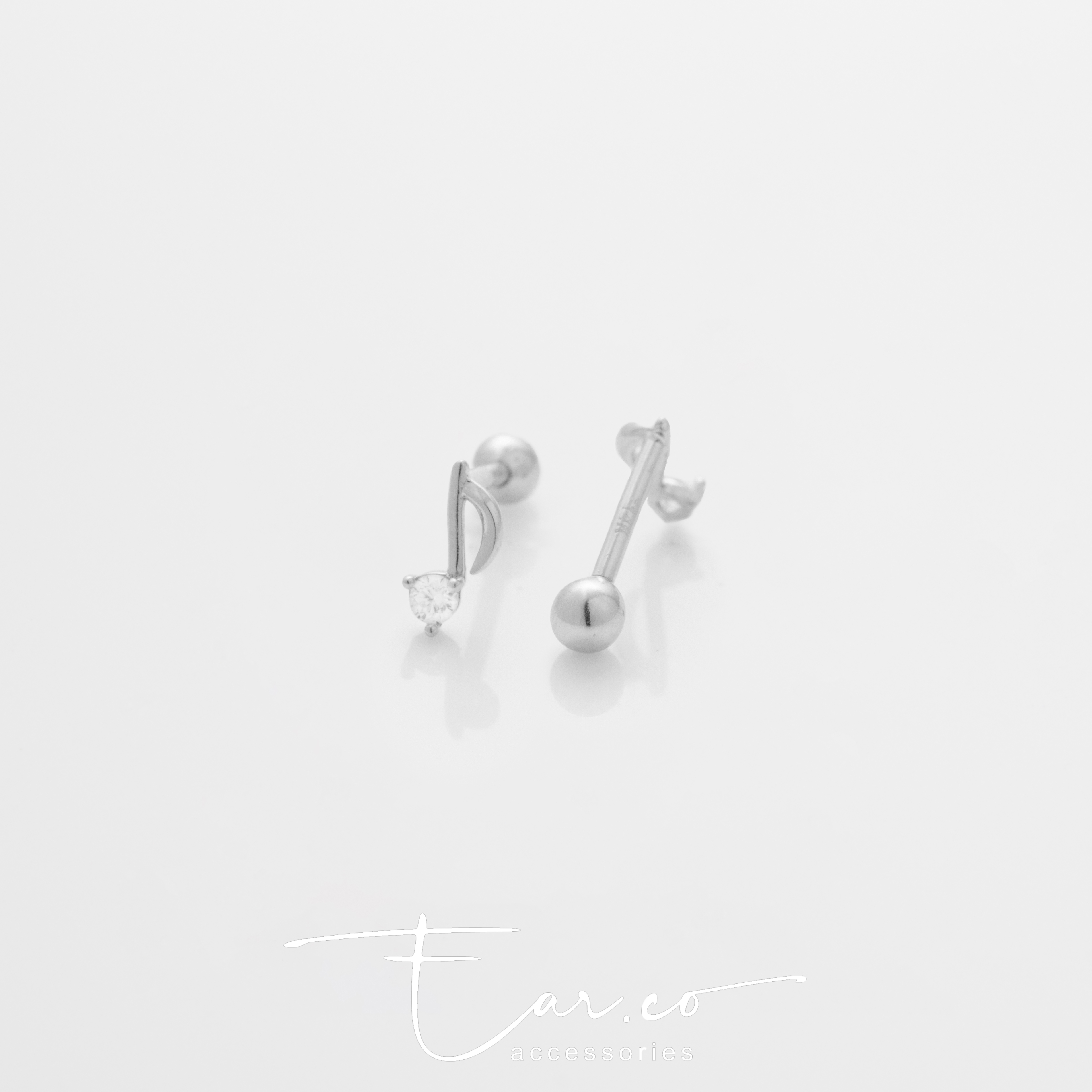 Melody (單隻) - 14K WHITE SOLID GOLD