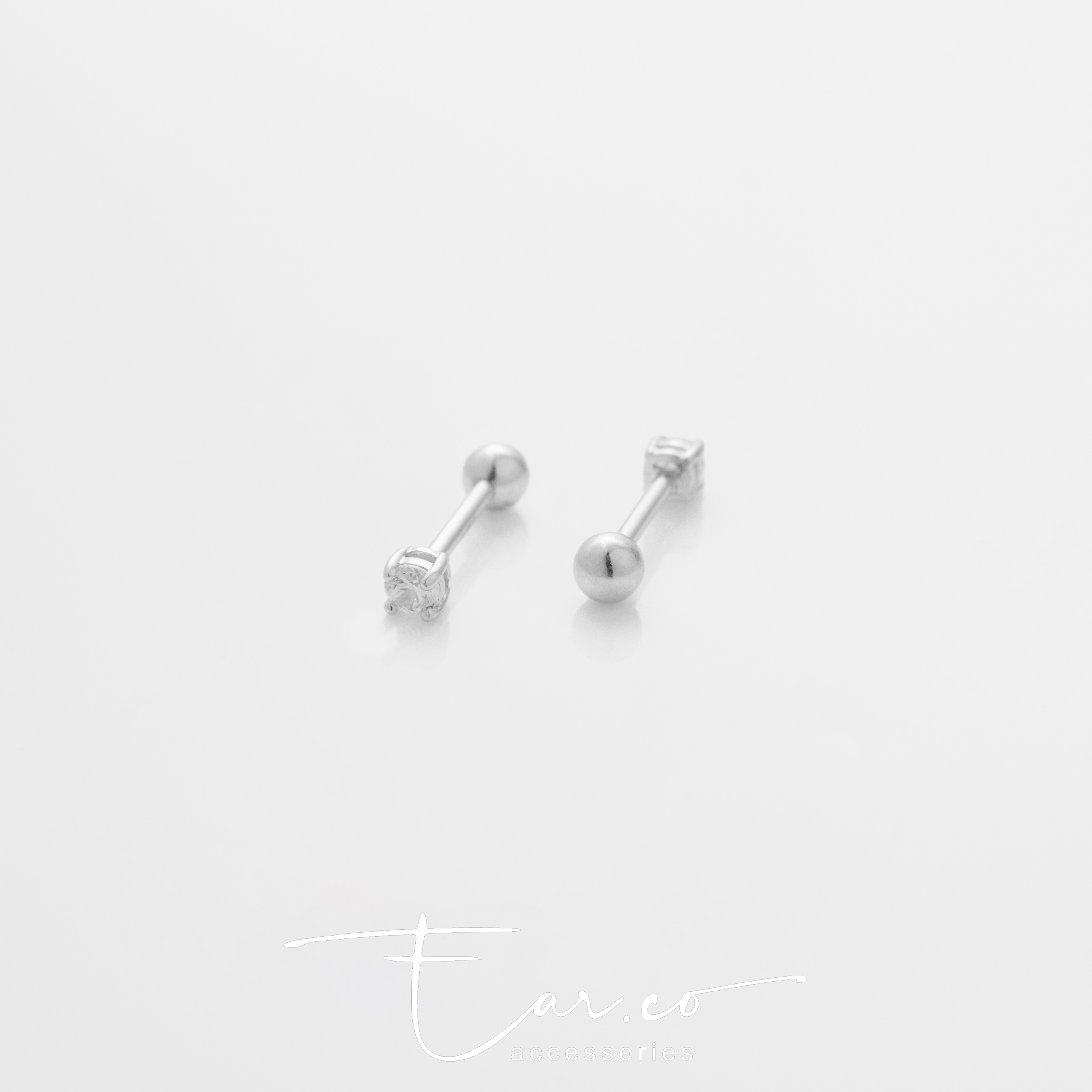 Classic 2.5mm (單隻) - 14K WHITE SOLID GOLD