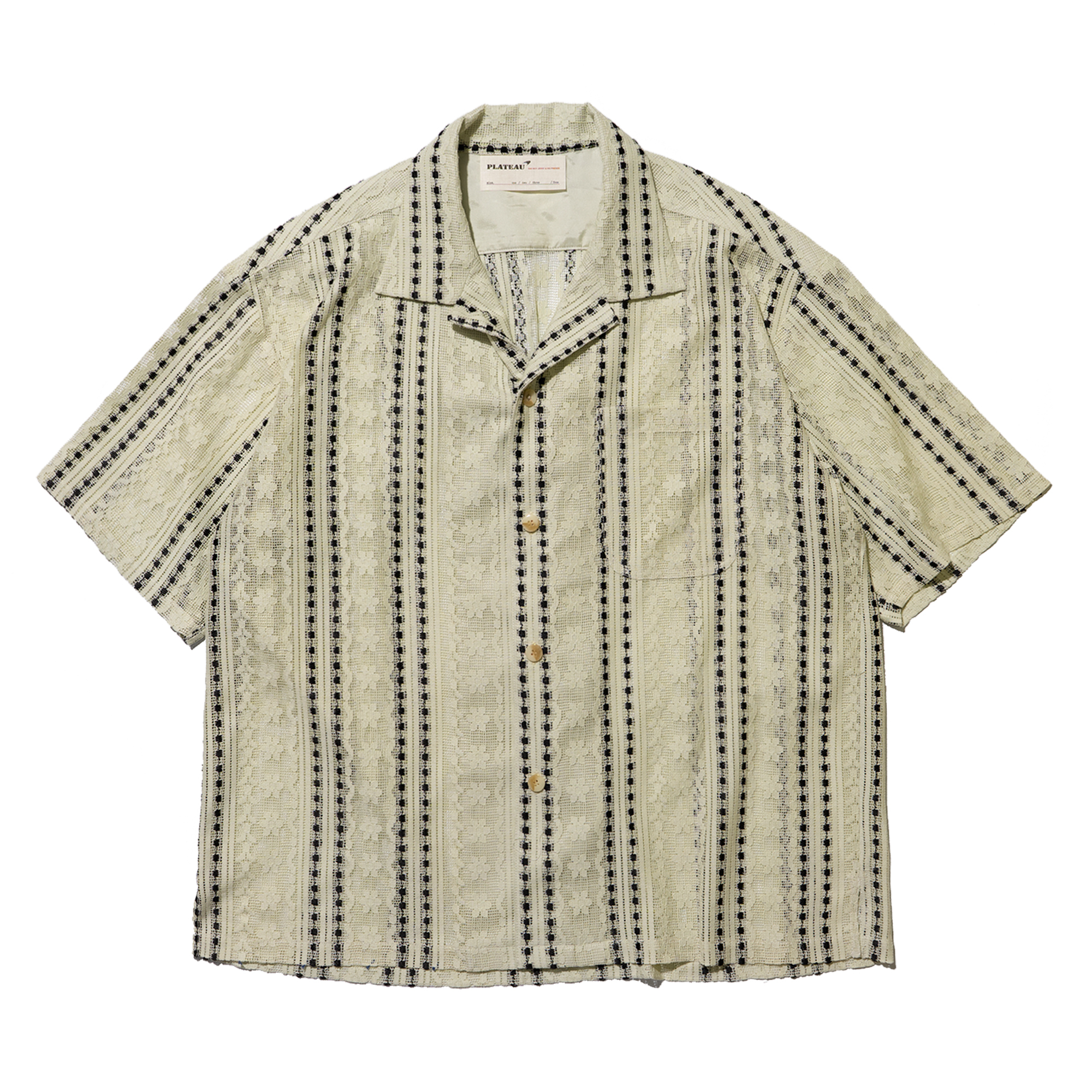 PLATEAU STUDIO / stripe lace shirt - Stripe