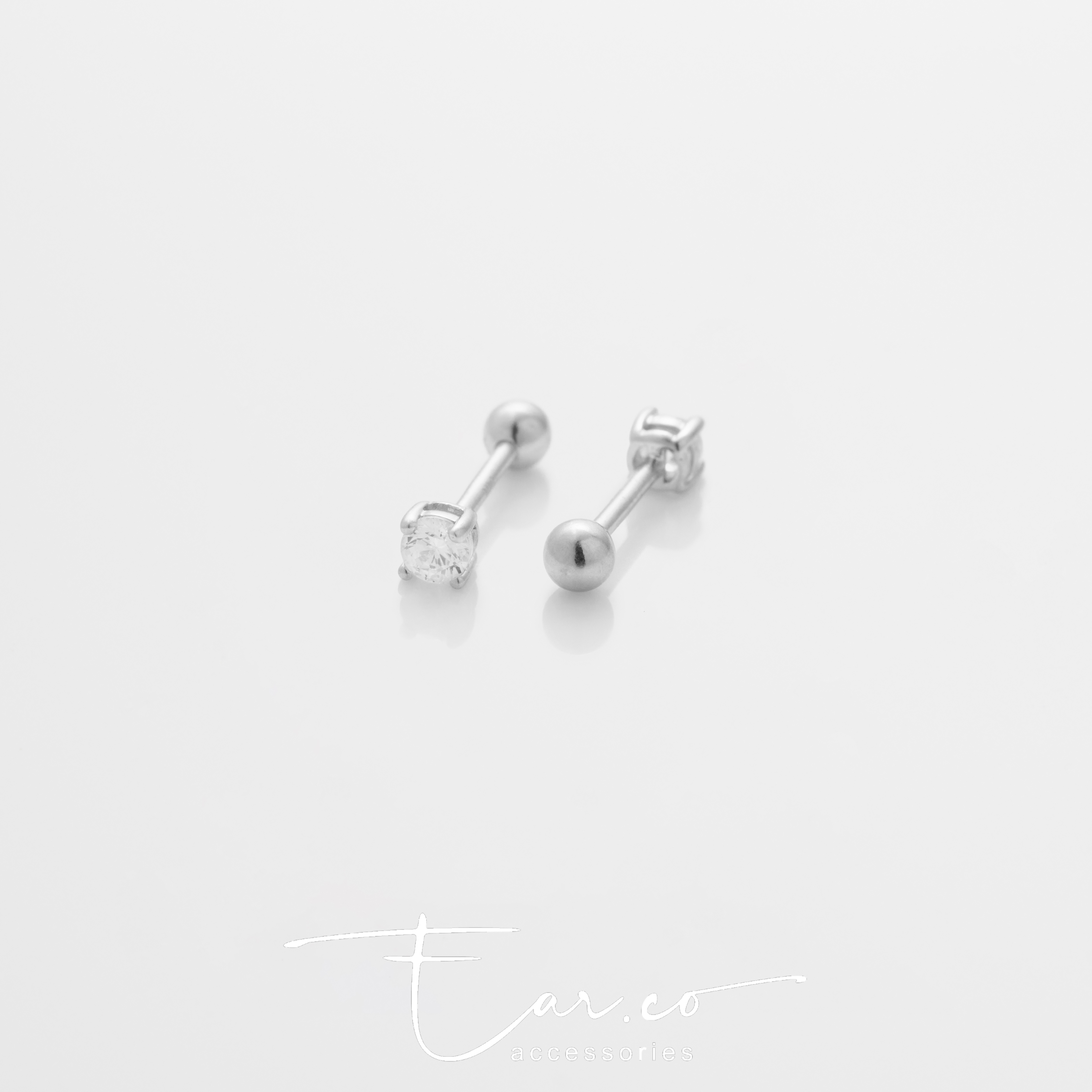 Classic 3mm (單隻) - 14K WHITE SOLID GOLD