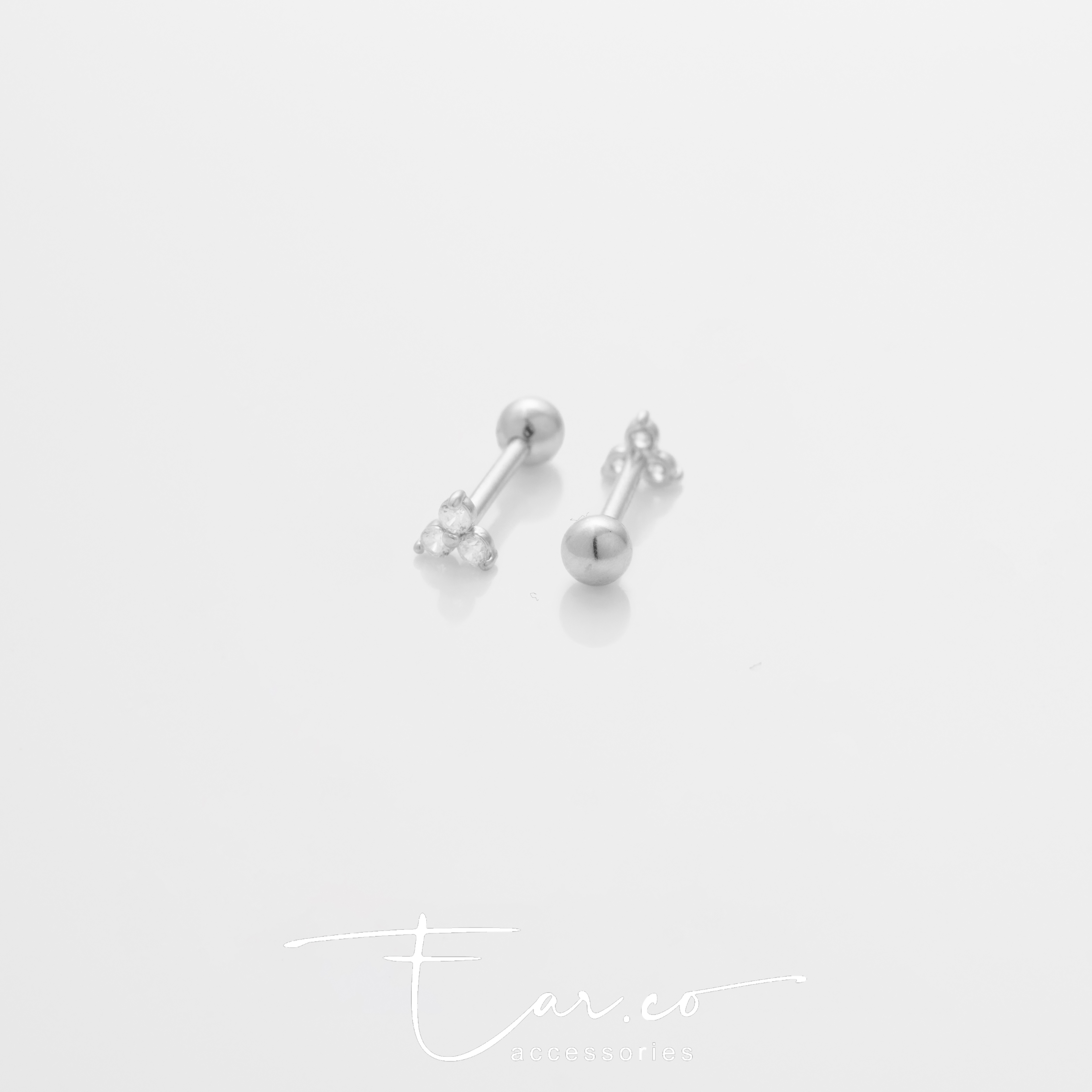 Clover (單隻) - 14K WHITE SOLID GOLD