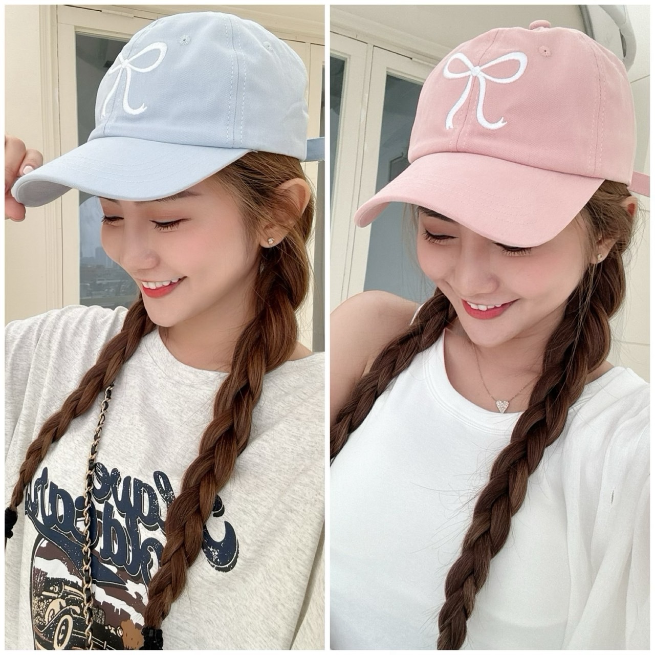 ［預購］🔥04.10春夏新品］🎀不挑頭型～超可愛蝴蝶結可調式棒球帽（兩色）