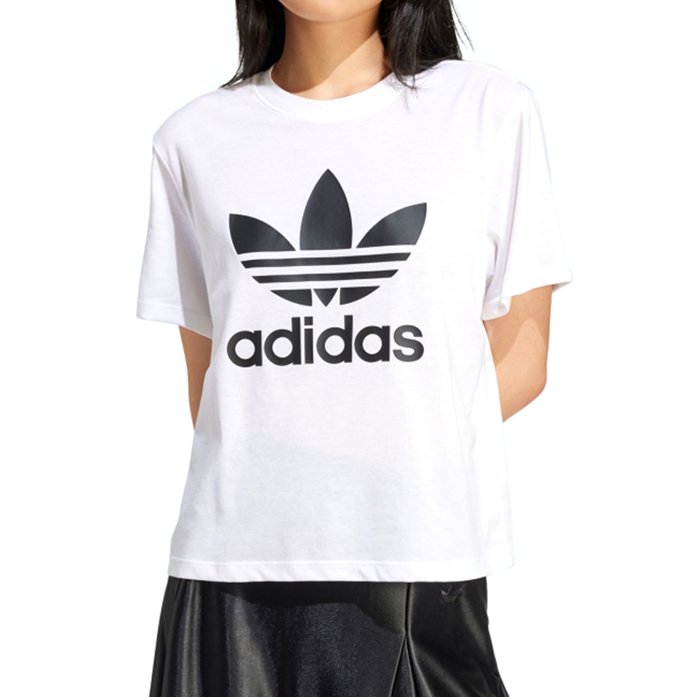 Adidas TRFL Tee Boxy 女款 白色 上衣 T恤 經典 三葉草 休閒 寬鬆 棉質 短袖 IN8441