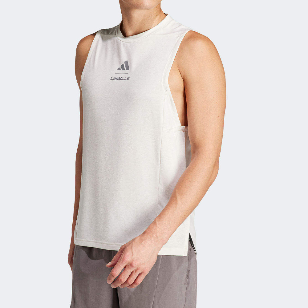 Adidas M LM G TK 男款 白色 休閒 運動 圓領 排汗 背心 IX7978